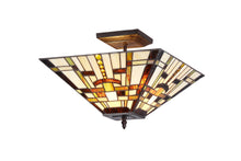 Load image into Gallery viewer, RADIANCE goods Tiffany 2 Light MissionSemi-Flush Ceiling Mount 14" Wide