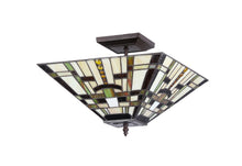 Load image into Gallery viewer, RADIANCE goods Tiffany 2 Light MissionSemi-Flush Ceiling Mount 14" Wide