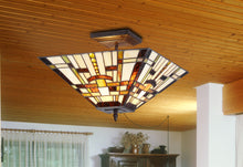 Load image into Gallery viewer, RADIANCE goods Tiffany 2 Light MissionSemi-Flush Ceiling Mount 14" Wide
