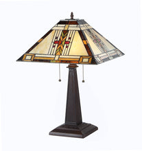 Load image into Gallery viewer, RADIANCE goods Tiffany-Style 2 Light Mission Table Lamp 16" Shade