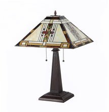 Load image into Gallery viewer, RADIANCE goods Tiffany-Style 2 Light Mission Table Lamp 16" Shade
