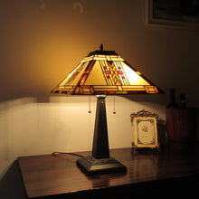 Load image into Gallery viewer, RADIANCE goods Tiffany-Style 2 Light Mission Table Lamp 16" Shade
