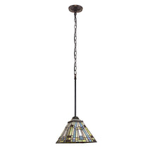 Load image into Gallery viewer, RADIANCE goods Mission-Style Blackish Bronze 1-Light Mini-Pendant 8" Shade