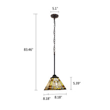 Load image into Gallery viewer, RADIANCE goods Mission-Style Blackish Bronze 1-Light Mini-Pendant 8" Shade