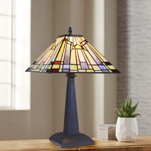 Load image into Gallery viewer, RADIANCE goods Mission Tiffany-Style Blackish Bronze 1 Light Table Lamp 12" Wide