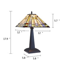 Load image into Gallery viewer, RADIANCE goods Mission Tiffany-Style Blackish Bronze 1 Light Table Lamp 12" Wide