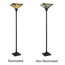 Load image into Gallery viewer, RADIANCE goods Mission-Style Blackish Bronze 1-Light Torchiere Floor Lamp 14" Shade