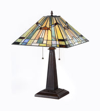 Load image into Gallery viewer, RADIANCE goods Tiffany-Style 2 Light Mission Table Lamp 16" Shade
