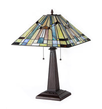 Load image into Gallery viewer, RADIANCE goods Tiffany-Style 2 Light Mission Table Lamp 16" Shade