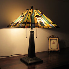 Load image into Gallery viewer, RADIANCE goods Tiffany-Style 2 Light Mission Table Lamp 16" Shade