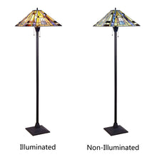 Load image into Gallery viewer, RADIANCE goods Mission-Style Blackish Bronze 2-Light Floor Lamp 18" Shade