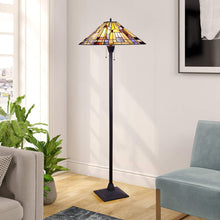 Load image into Gallery viewer, RADIANCE goods Mission-Style Blackish Bronze 2-Light Floor Lamp 18" Shade