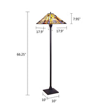 Load image into Gallery viewer, RADIANCE goods Mission-Style Blackish Bronze 2-Light Floor Lamp 18" Shade