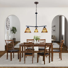 Load image into Gallery viewer, RADIANCE goods Mission Tiffany-style Blackish Bronze 3 Light Mini Chandelier 27" Wide