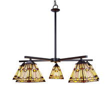 Load image into Gallery viewer, RADIANCE goods Mission Tiffany-style Blackish Bronze 5 Light Large Chandelier 30" Wide