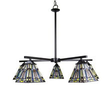 Load image into Gallery viewer, RADIANCE goods Mission Tiffany-style Blackish Bronze 5 Light Large Chandelier 30" Wide