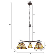 Load image into Gallery viewer, RADIANCE goods Mission Tiffany-style Blackish Bronze 5 Light Large Chandelier 30" Wide