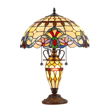 Load image into Gallery viewer, RADIANCE goods Tiffany-Style 3 Light Victorian Double Lit Table Lamp 16" Shade