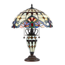 Load image into Gallery viewer, RADIANCE goods Tiffany-Style 3 Light Victorian Double Lit Table Lamp 16" Shade