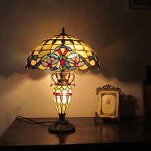 Load image into Gallery viewer, RADIANCE goods Tiffany-Style 3 Light Victorian Double Lit Table Lamp 16" Shade