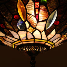 Load image into Gallery viewer, RADIANCE goods Tiffany 2 Light Dragonfly Semi-Flush Ceiling Mount 16" Wide