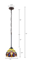 Load image into Gallery viewer, RADIANCE goods Victorian Tiffany-style Dark Bronze 1 Light Mini-Pendant 8" Wide