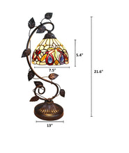 Load image into Gallery viewer, RADIANCE goods Victorian Tiffany-style Dark Bronze 1 Light Table Lamp 8" Wide