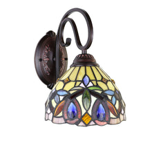 Load image into Gallery viewer, RADIANCE goods Victorian Tiffany-Style Dark Bronze 1 Light Wall Sconce 8" Wide