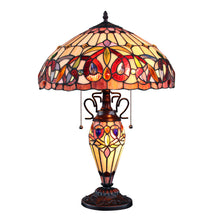 Load image into Gallery viewer, RADIANCE goods Tiffany-style Dark Bronze 3 Light Double Lit Table Lamp 16" Shade