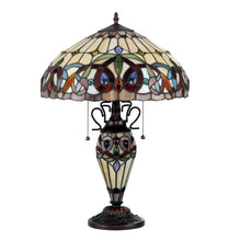Load image into Gallery viewer, RADIANCE goods Tiffany-style Dark Bronze 3 Light Double Lit Table Lamp 16" Shade