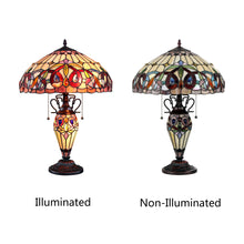 Load image into Gallery viewer, RADIANCE goods Tiffany-style Dark Bronze 3 Light Double Lit Table Lamp 16" Shade