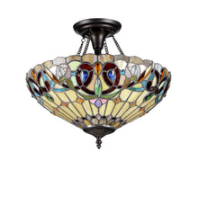 Load image into Gallery viewer, RADIANCE goods Tiffany 2 Light Victorian Semi-Flush Ceiling Mount 16" Wide