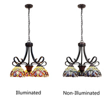 Load image into Gallery viewer, RADIANCE goods Victorian Tiffany-Style Dark Bronze 5 Light Large Chandelier 25" Wide