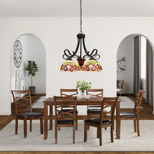 Load image into Gallery viewer, RADIANCE goods Victorian Tiffany-Style Dark Bronze 5 Light Large Chandelier 25" Wide