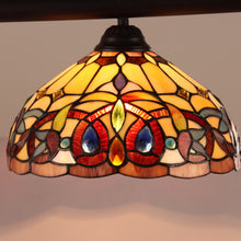 Load image into Gallery viewer, RADIANCE goods Victorian Tiffany-Style Dark Bronze 3 Light Island Pendant 45" Wide