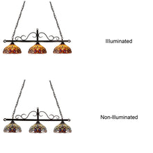 Load image into Gallery viewer, RADIANCE goods Victorian Tiffany-Style Dark Bronze 3 Light Island Pendant 45" Wide