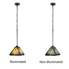 Load image into Gallery viewer, RADIANCE goods Mission Tiffany-Style Blackish Bronze 1 Light Mini Pendant 8" Wide