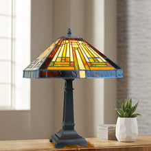 Load image into Gallery viewer, RADIANCE goods Mission Tiffany-Style Blackish Bronze 1 Light Table Lamp 12" Wide