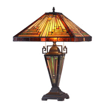 Load image into Gallery viewer, RADIANCE goods Tiffany-Style 3 Light Mission Double Lit Table Lamp 16" Shade
