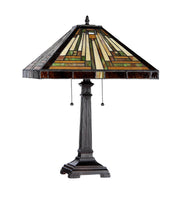 Load image into Gallery viewer, RADIANCE goods Tiffany-Style 2 Light Mission Table Lamp 16" Shade
