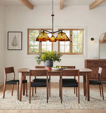 Load image into Gallery viewer, RADIANCE goods Mission Tiffany-Style Blackish Bronze 5 Light Large Chandelier 30" Wide