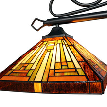 Load image into Gallery viewer, RADIANCE goods Mission Tiffany-Style Blackish Bronze 3 Light Island Pendant 47" Wide