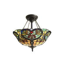 Load image into Gallery viewer, RADIANCE goods Tiffany 2 Light Victorian Semi-Flush Ceiling Mount 16" Wide