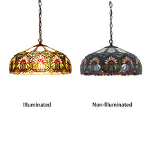 Load image into Gallery viewer, RADIANCE goods Floral-Style 2 Light Inverted Ceiling Pendant 18" Shade