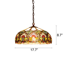 Load image into Gallery viewer, RADIANCE goods Floral-Style 2 Light Inverted Ceiling Pendant 18" Shade
