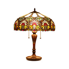 Load image into Gallery viewer, RADIANCE goods Tiffany-Style 2 Light Floral Table Lamp 18" Shade