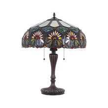 Load image into Gallery viewer, RADIANCE goods Tiffany-Style 2 Light Floral Table Lamp 18" Shade