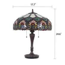 Load image into Gallery viewer, RADIANCE goods Tiffany-Style 2 Light Floral Table Lamp 18" Shade