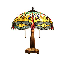 Load image into Gallery viewer, RADIANCE goods Tiffany-Style 2 Light Dragonfly Table Lamp 18" Shade