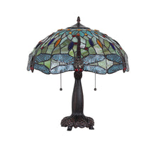 Load image into Gallery viewer, RADIANCE goods Tiffany-Style 2 Light Dragonfly Table Lamp 18" Shade